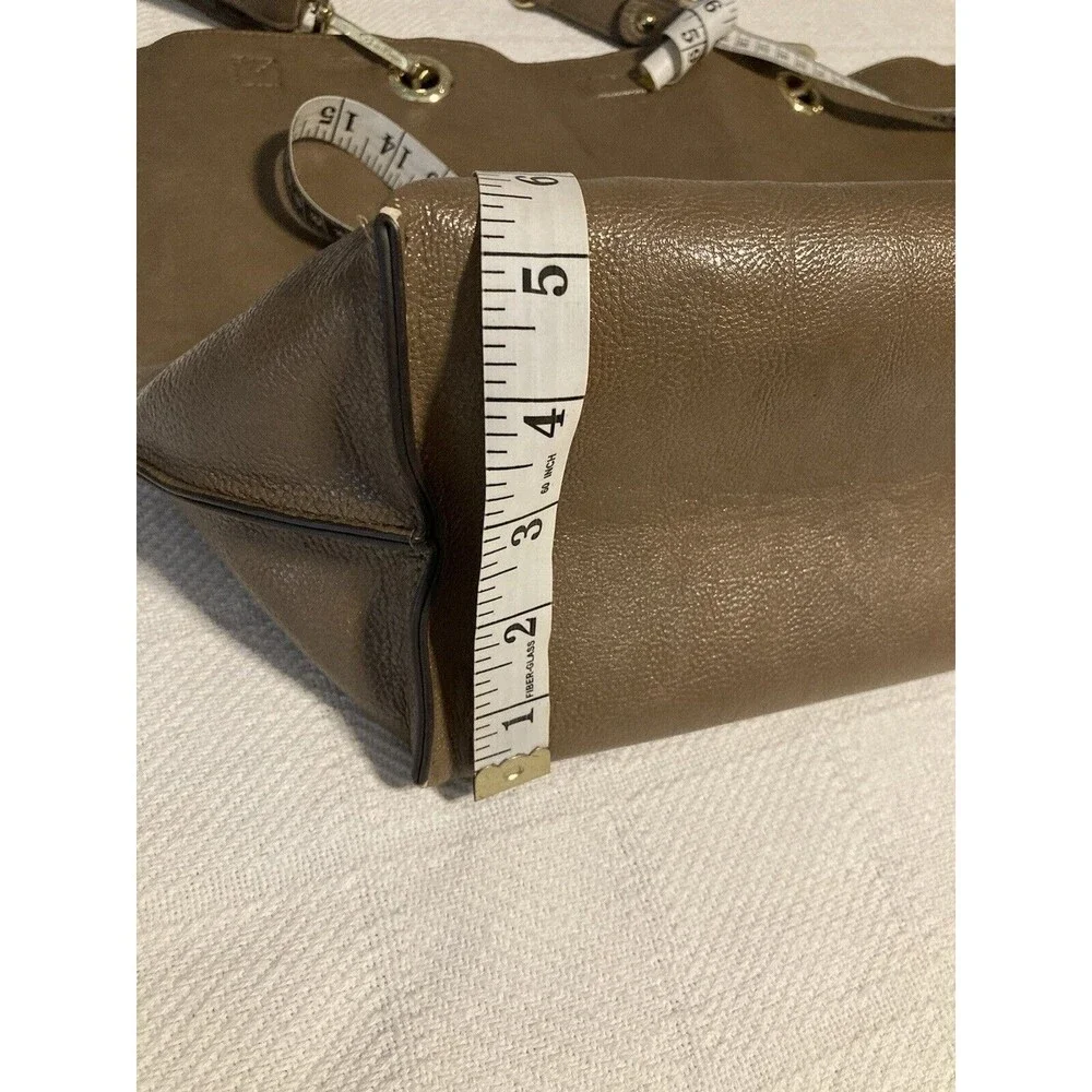 Calvin Klein Handbag Purse Tote Shoulder Bag Brown Taupe Tan Magnetic Closure